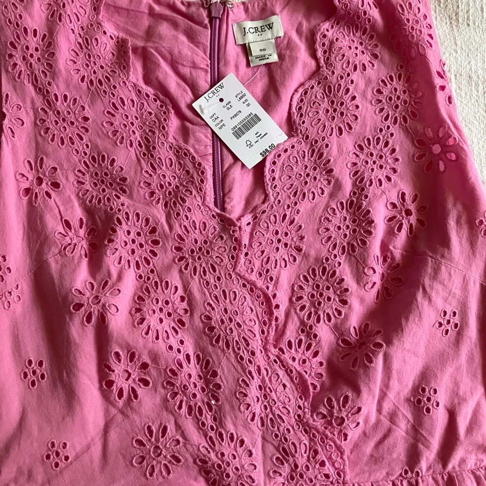J. Crew Pink Eyelet Cotton Dress